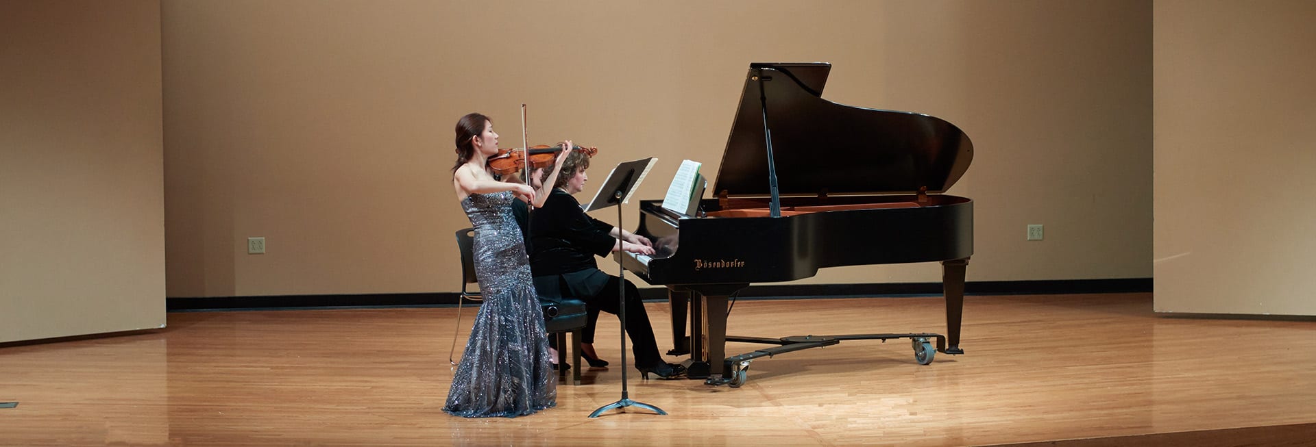 Violinist and Pianist Perform at a Music at Maryville Concert