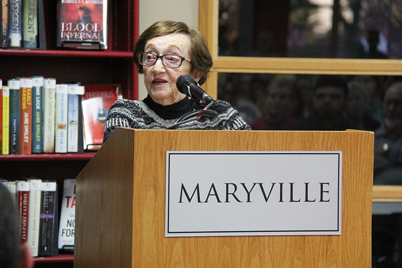 Holocaust survior Sonia Klein speaks at Maryville