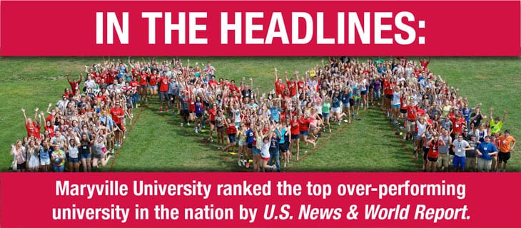 Maryville University ranked the top over-performing university in the nation.