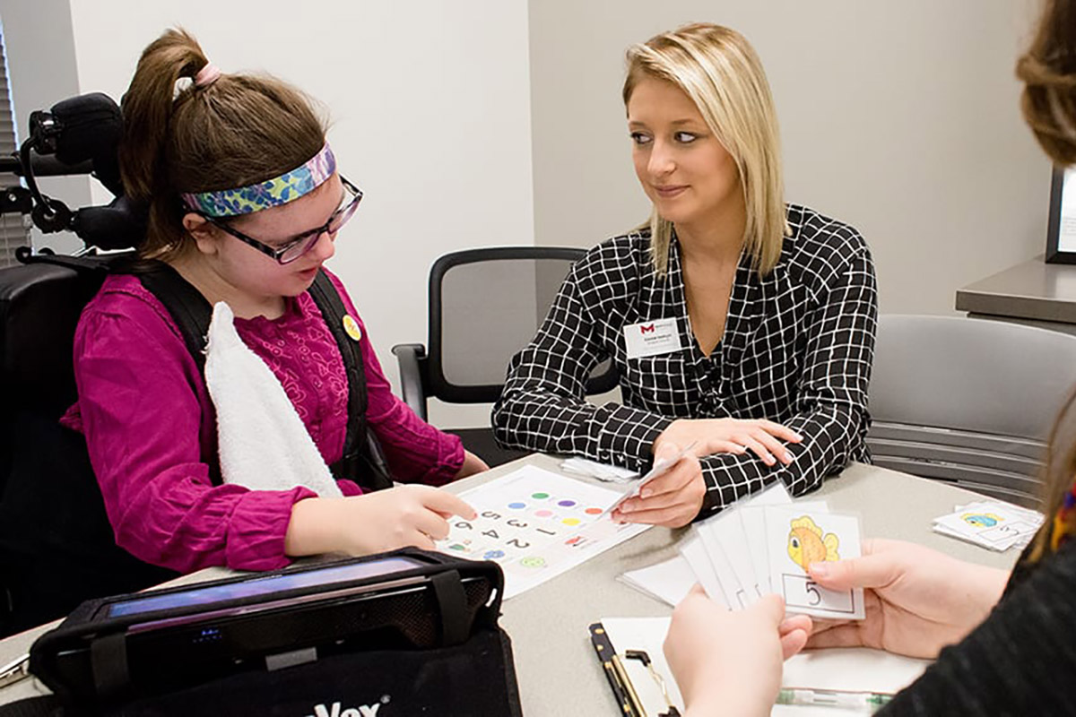 student studying as a speech language therapist