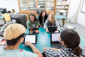 students in a lab