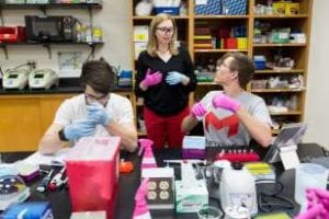 students in science lab