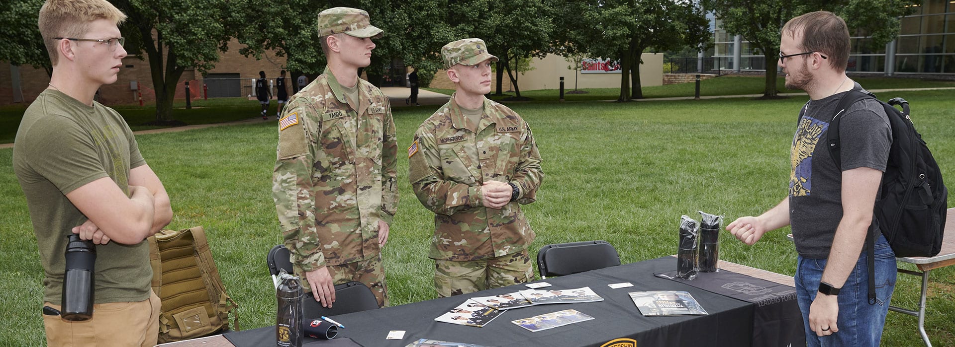 student asking veterans questions