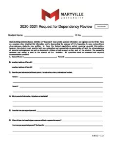20-21 Dependency Override Request