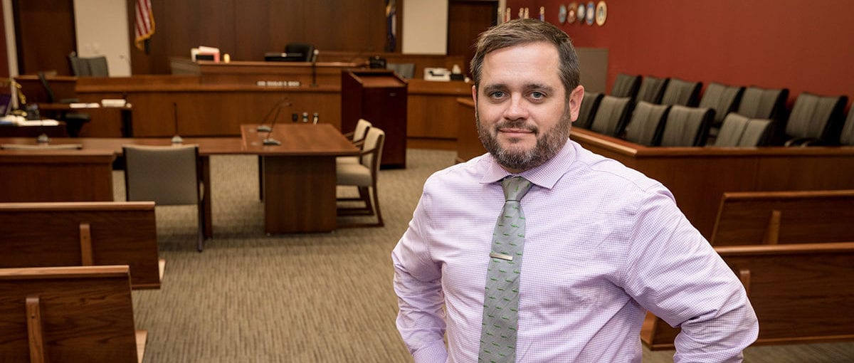 Thomas Wolff in a court room