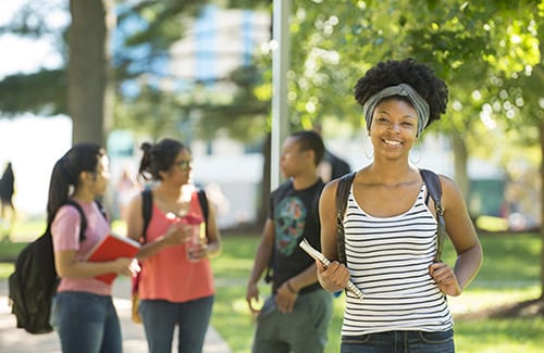 diverse group of students on campus