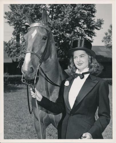 Madonna Buder, SFCC with her horse Wally Highland in June 1948