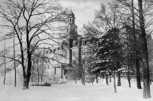 Maryville College Administration Building in winter