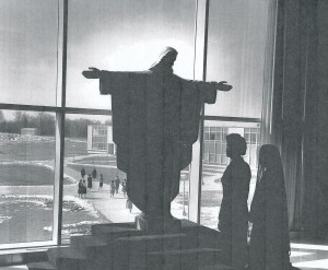 Statue of the Sacred Heart by Frederick Brunner, now located in Huttig Chapel