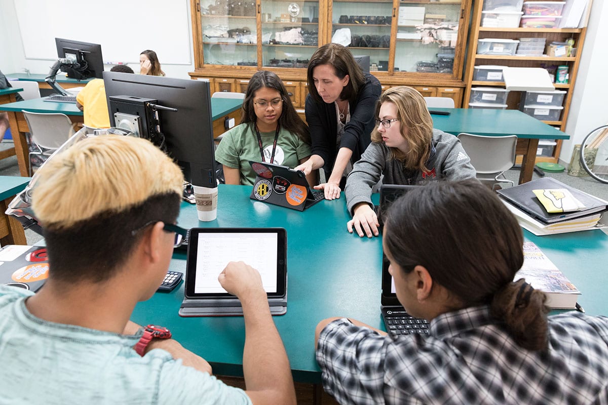 students in a lab