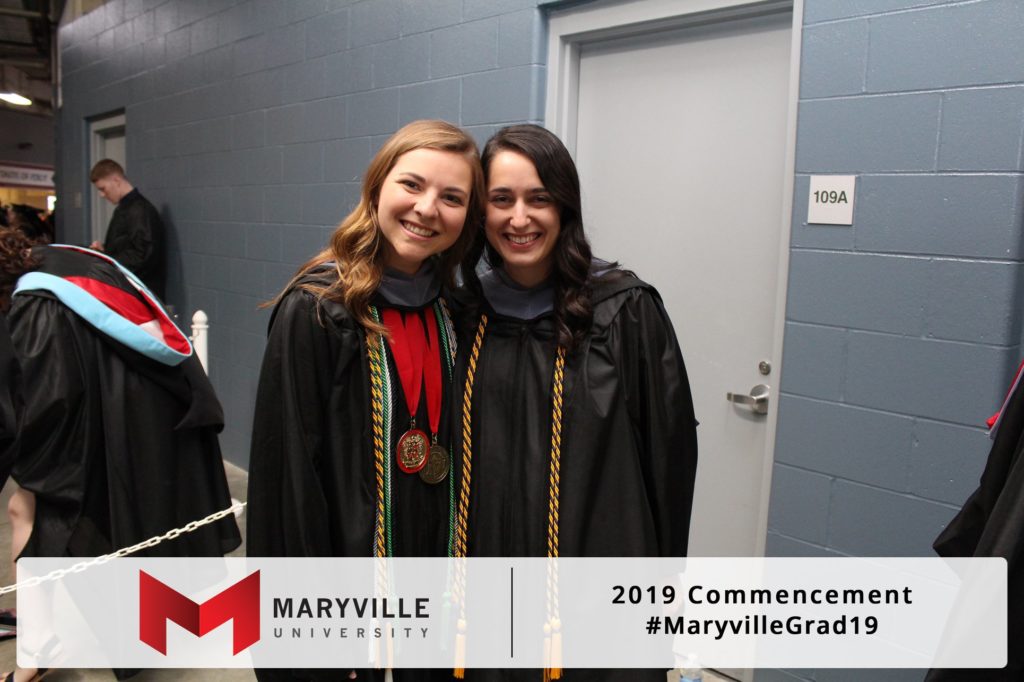 Bascom student with her friend at graduation