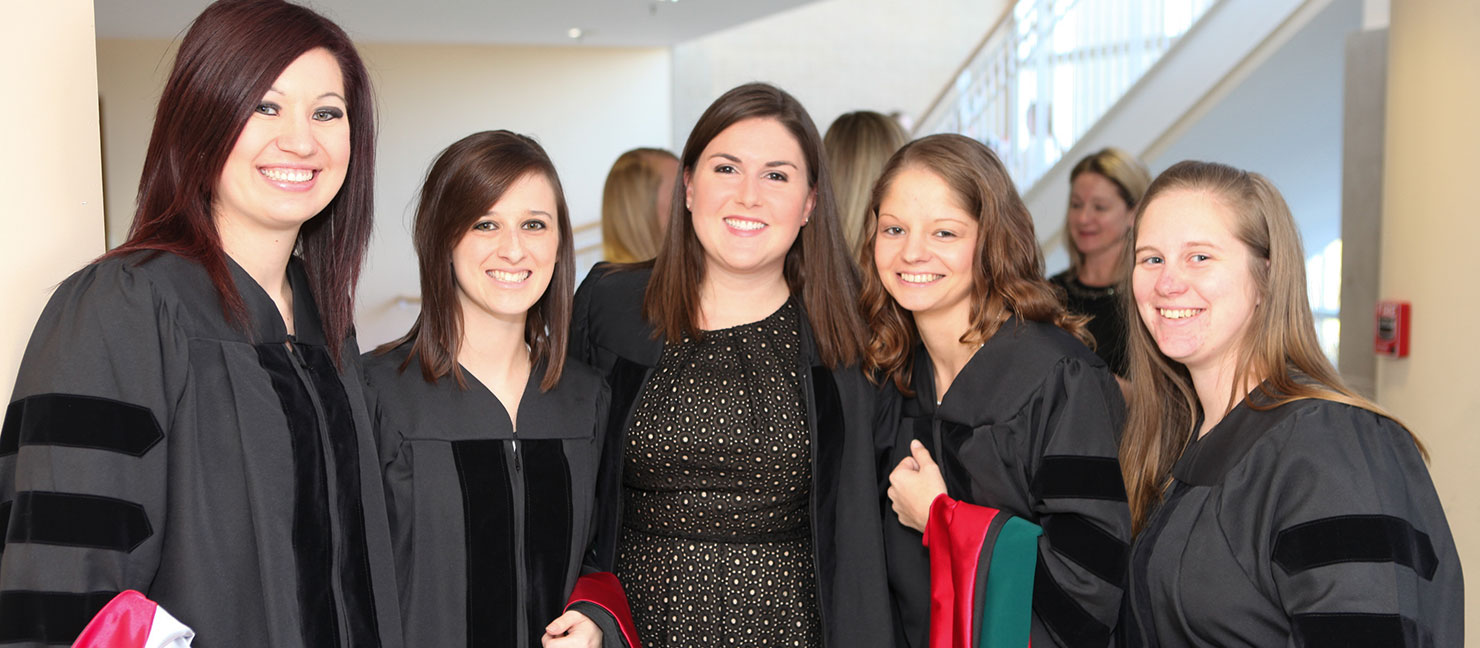 Doctor of Physical Therapy students at hooding ceremony