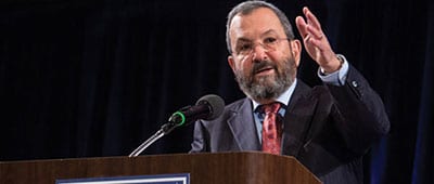 Ehud Barak speaking