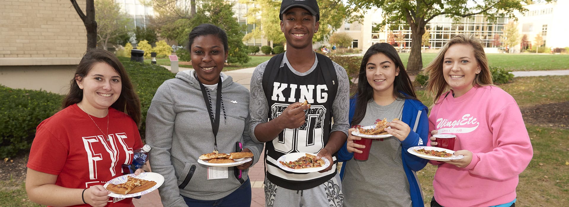 students at Pizza in the Hut event