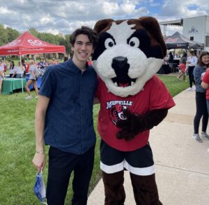 joey abeles with louie during involvement fair