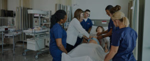 Students in a nursing lab
