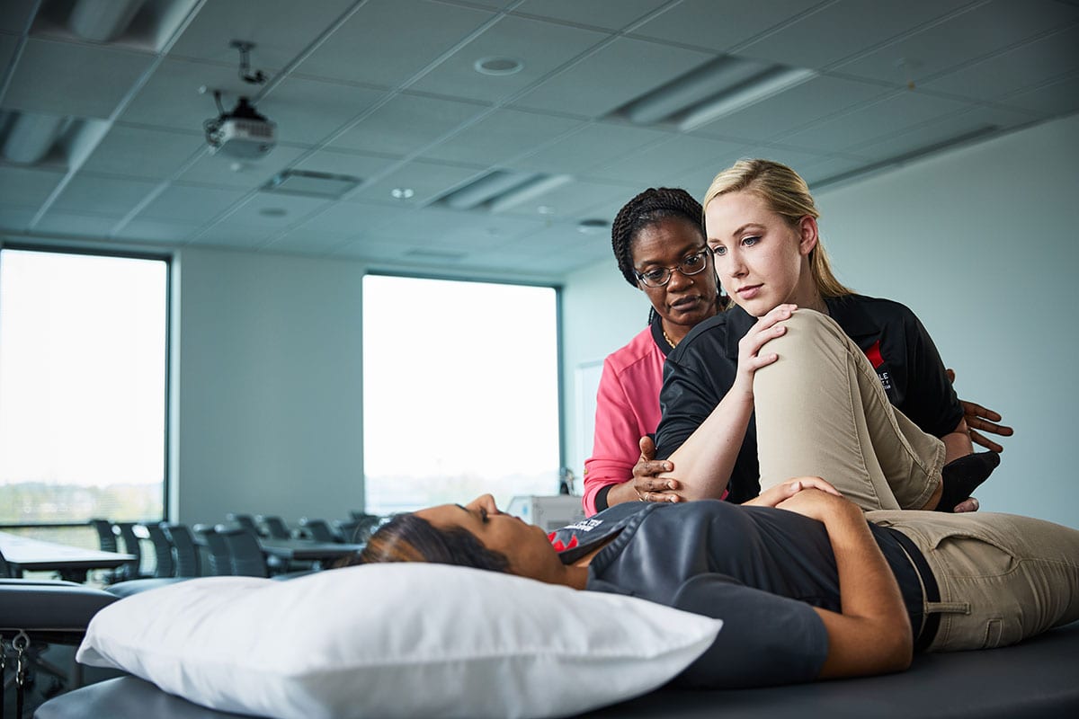 student in a pre-chiropractic course