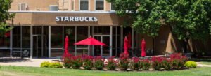 Exterior shot of Starbucks