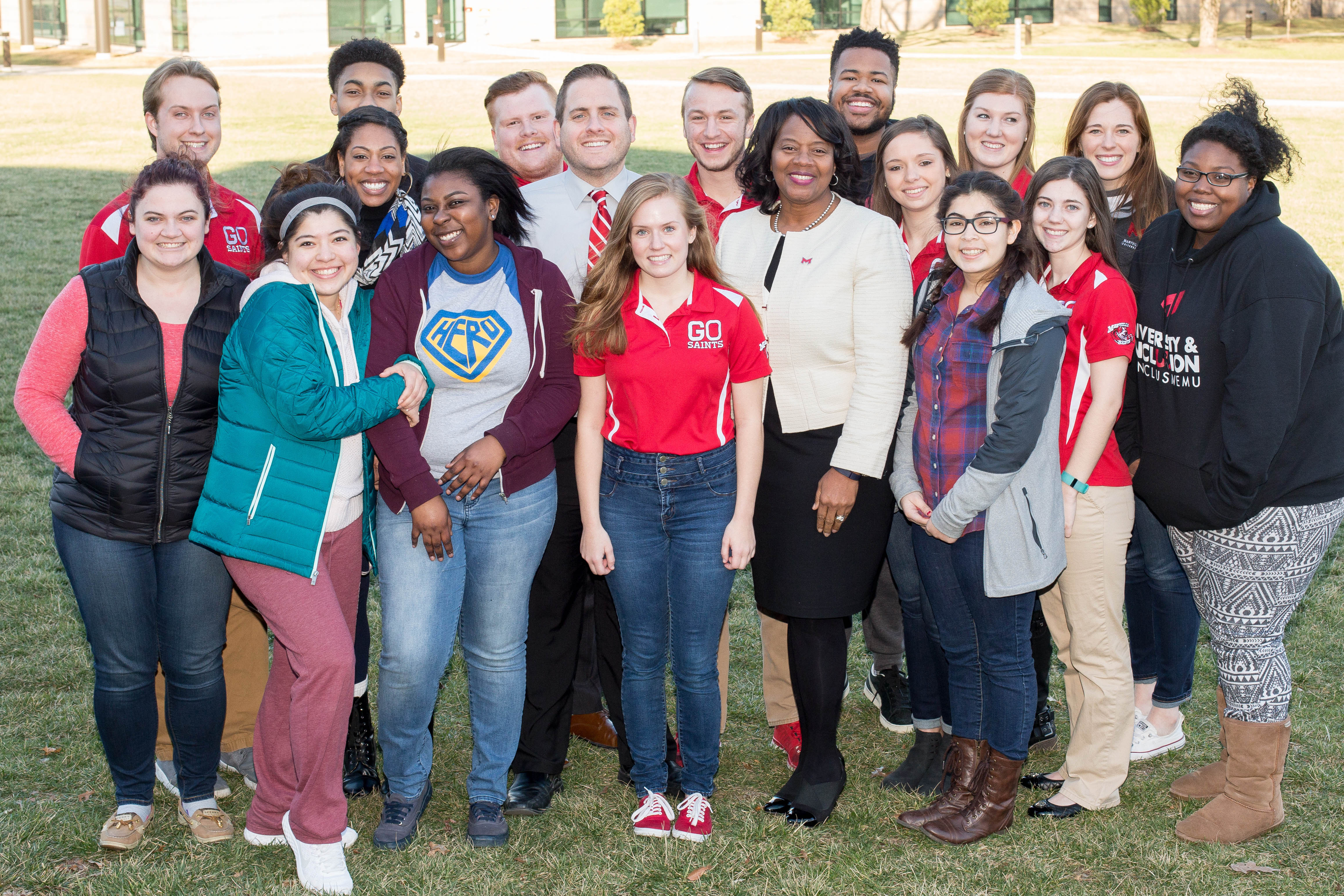 students on campus