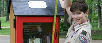 An Eagle Scout built a book repository for the Walker Scottish Rite Clinic.