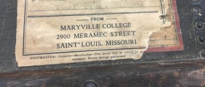 Maryville University receives a steamer trunk, circa 1910, belonging to Sister Elizabeth Nagel.