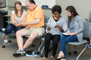 The Aphasia Communication Theater (ACT), an innovative production implemented last summer by graduate students in Maryville’s Speech-Language Pathology program