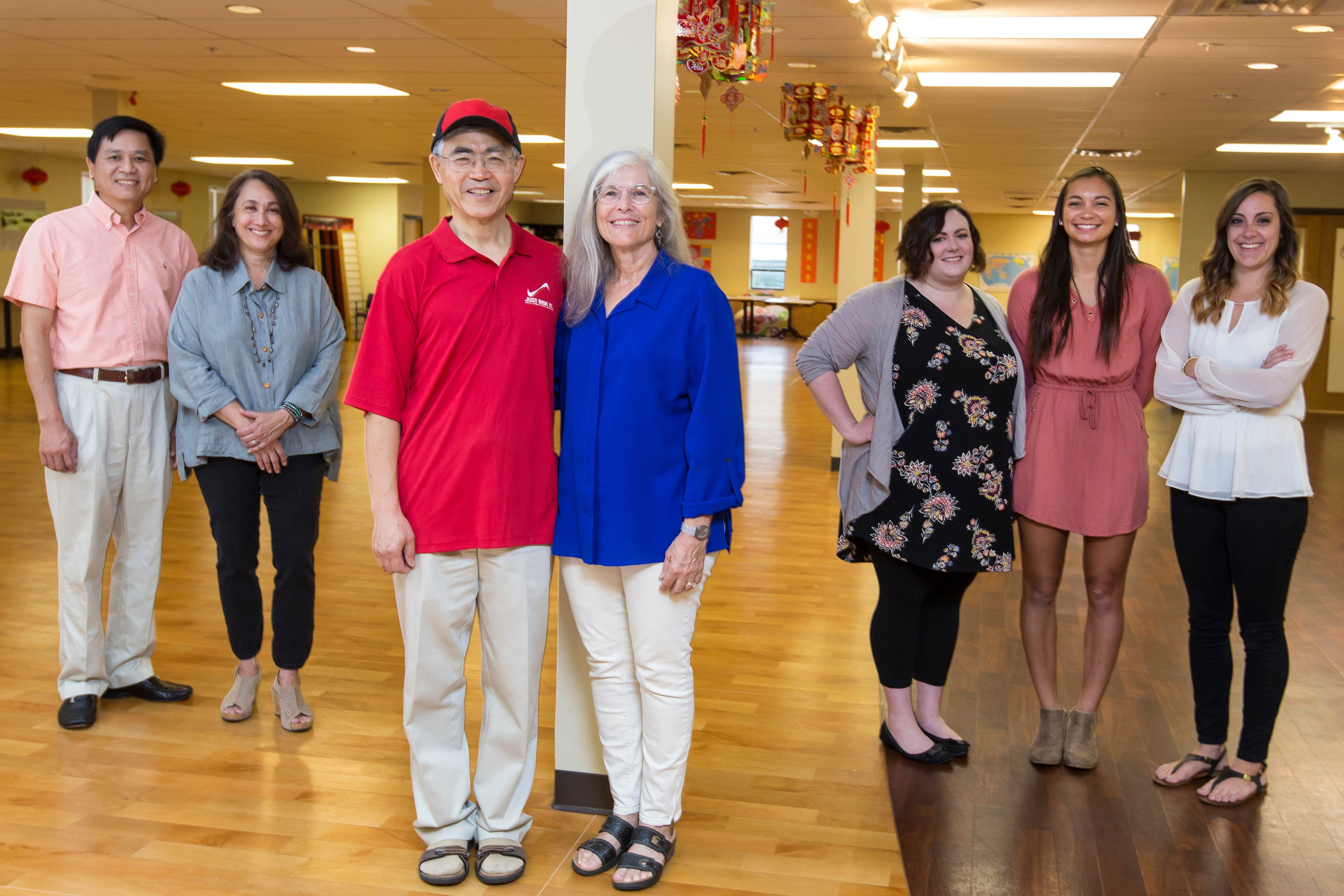 Maryville students posing with design picked by culture center