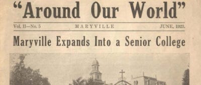 A student newspaper from the Maryville University Archives