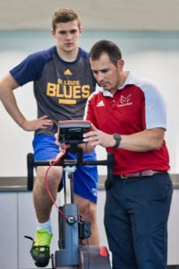 St. Louis Blues at Maryville University for development camp testing