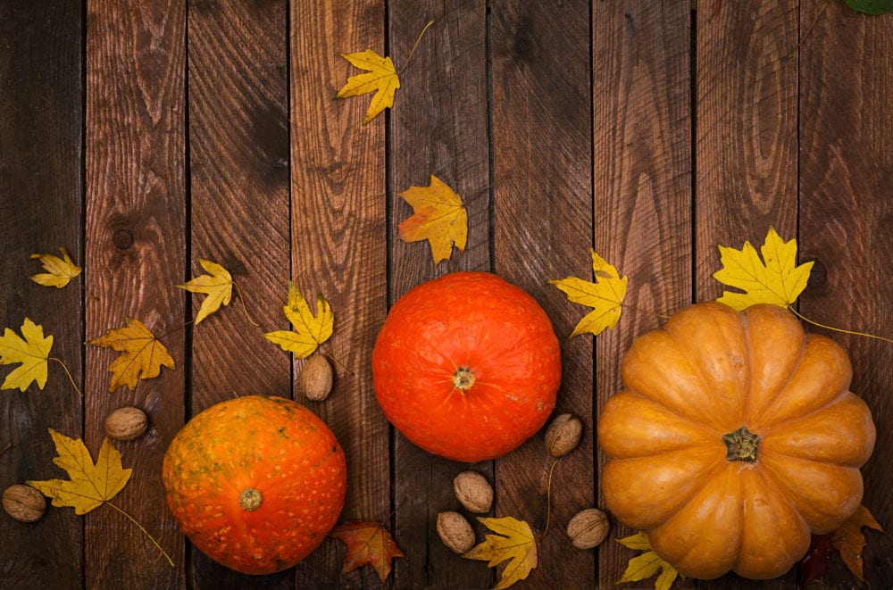 fall decor on a table