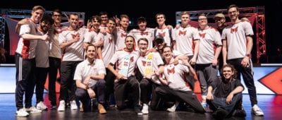 Maryville’s Esports Teams posing with HUE Invitational Trophy