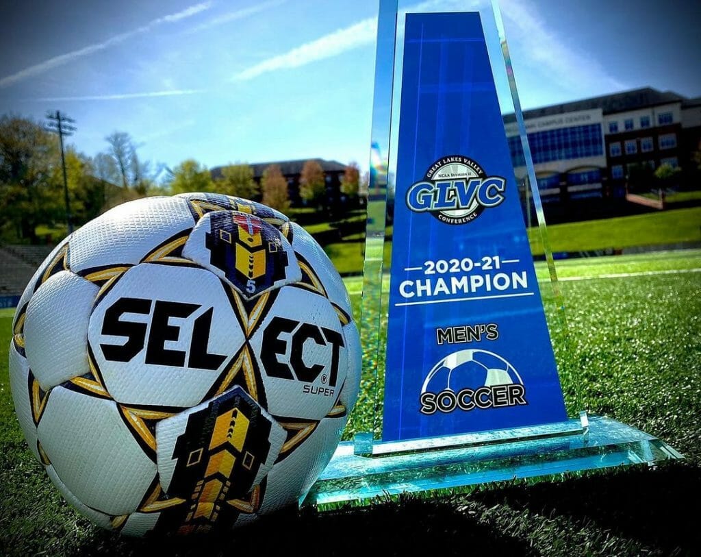 Maryville Soccer championship trophy GLVC