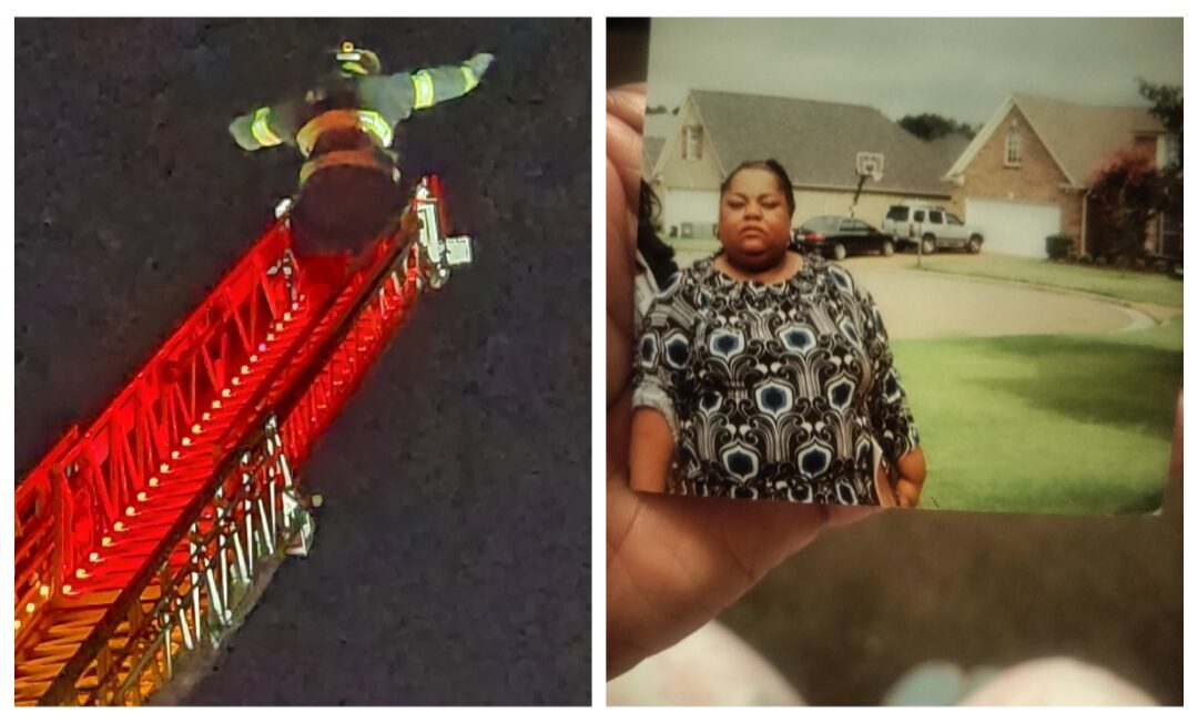 Jarvis Oliver, pictured left in his fireman gear atop an aerial ladder, shared with us that “Audacious goals require bravery, a vessel of hope (a photo of my late mother), and completed works (#futurecaaoli).” Despite Jarvis’ mother being on life support during his fire academy and EMT student tenures due to nursing home malpractice (2025), he successfully graduated, finishing at the top of his class in the Crystal Coast Fire Academy.