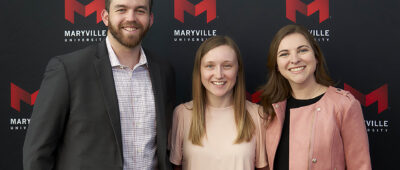 Mark Cohen and Michelle Stading Cohen with Michelle Dollins at the Maryville University Scholarship Reception.
