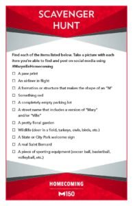 Homecoming Activities - Scavenger Hunt