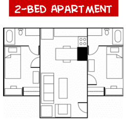 2-bedroom apartment layout