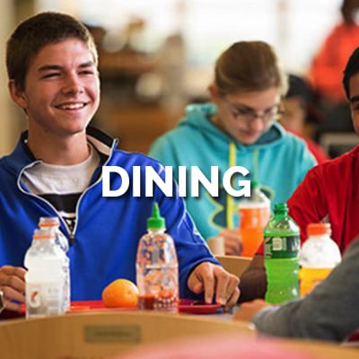 students in dining hall