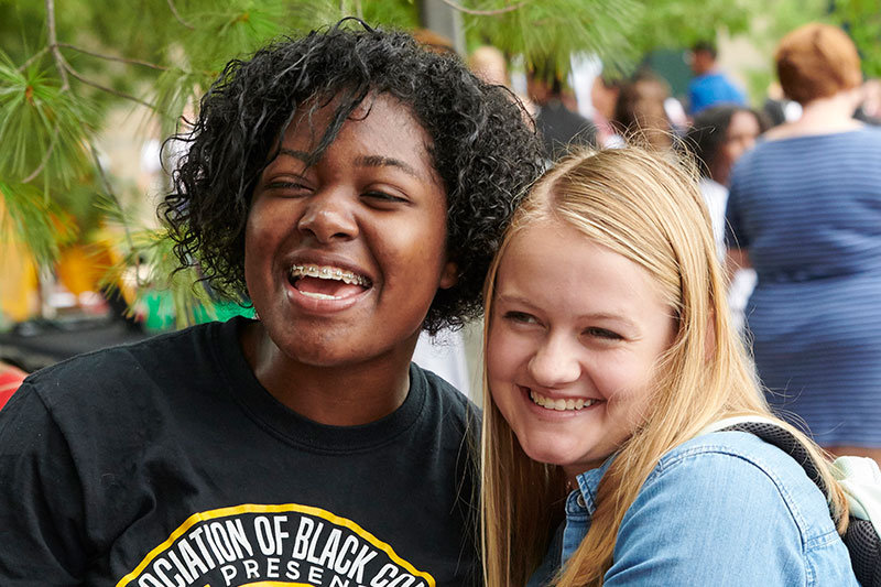 students having fun during involvement fair