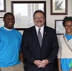 President Lombardi with 2 teen leaders from Wyman