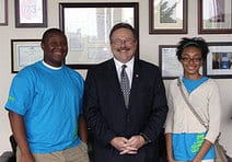 President Lombardi with 2 teen leaders from Wyman