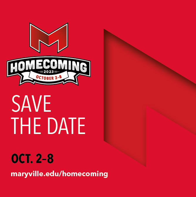 Homecoming Homepage Ad for Oct. 2-8 with more info at maryville.edu/homecoming