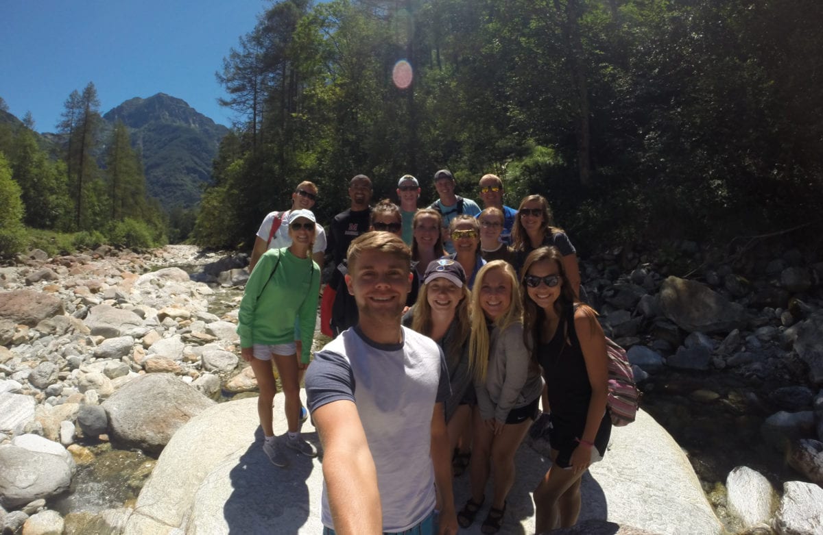 students taking a selfie in switzerland