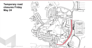 temporary road closure map for may 24