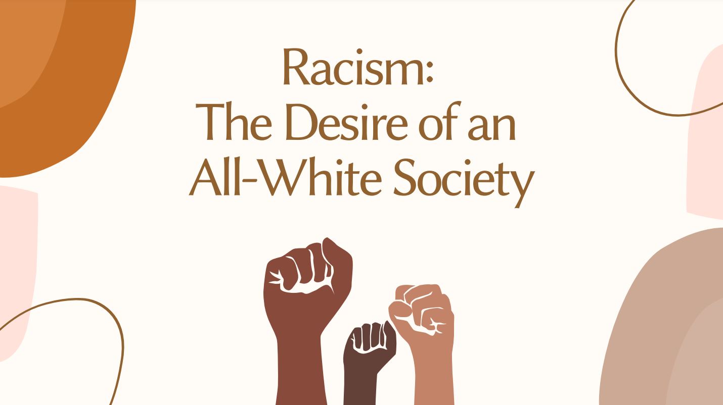 Racism: Desire for an All White Society poster