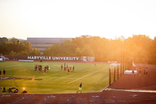 Soccer team on field