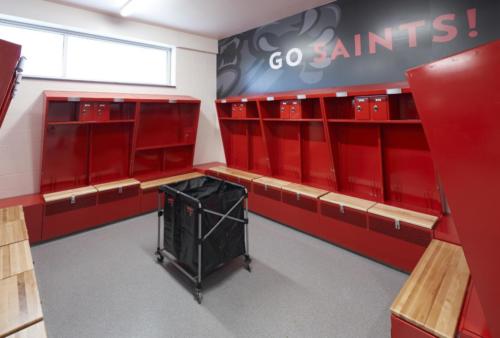 Maryville University's Athletic Complex locker room view 1