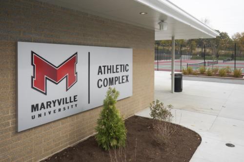 Maryville University's Athletic Complex outside sign