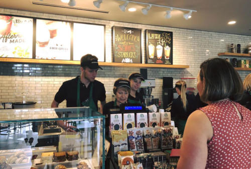 Students ordering at Starbucks