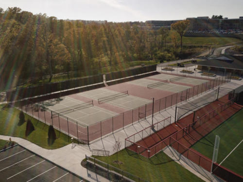 Maryville University's Athletic Complex view of tennis courts