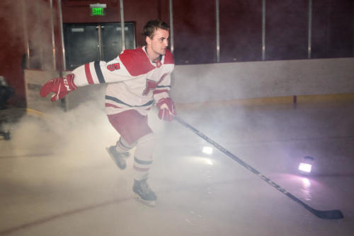 Maryville ice hockey player introduced during warm ups